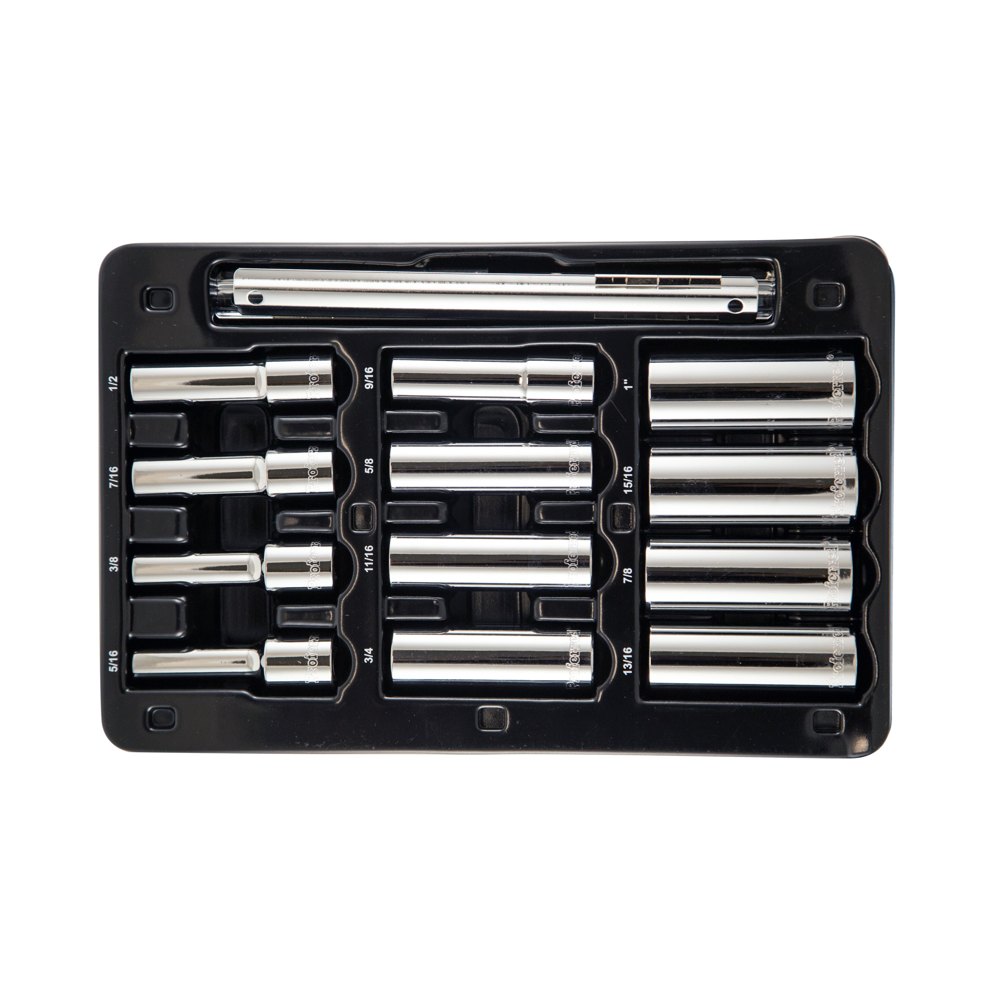 12 Piece Proferred 12 Point Deep Standard Inch Socket Set (1/2" Drive)