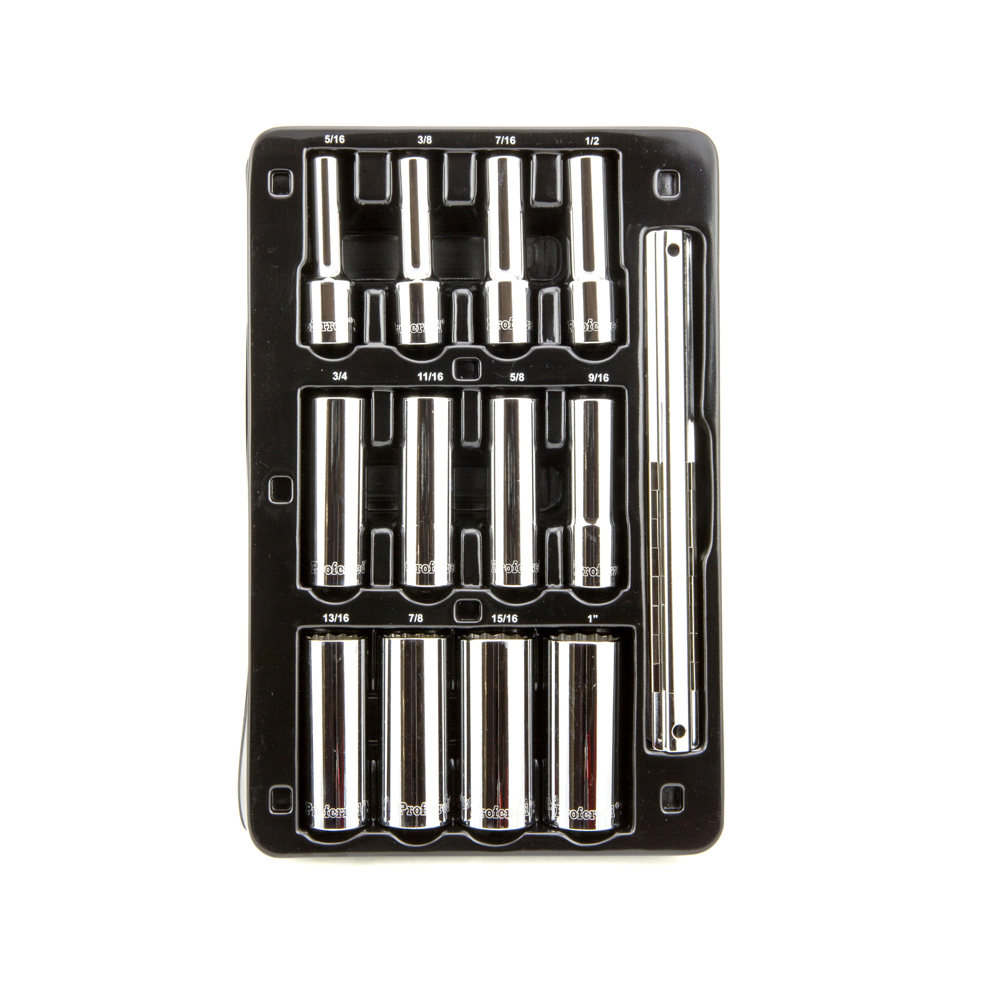 12 Piece Proferred 12 Point Deep Standard Inch Socket Set (1/2" Drive)
