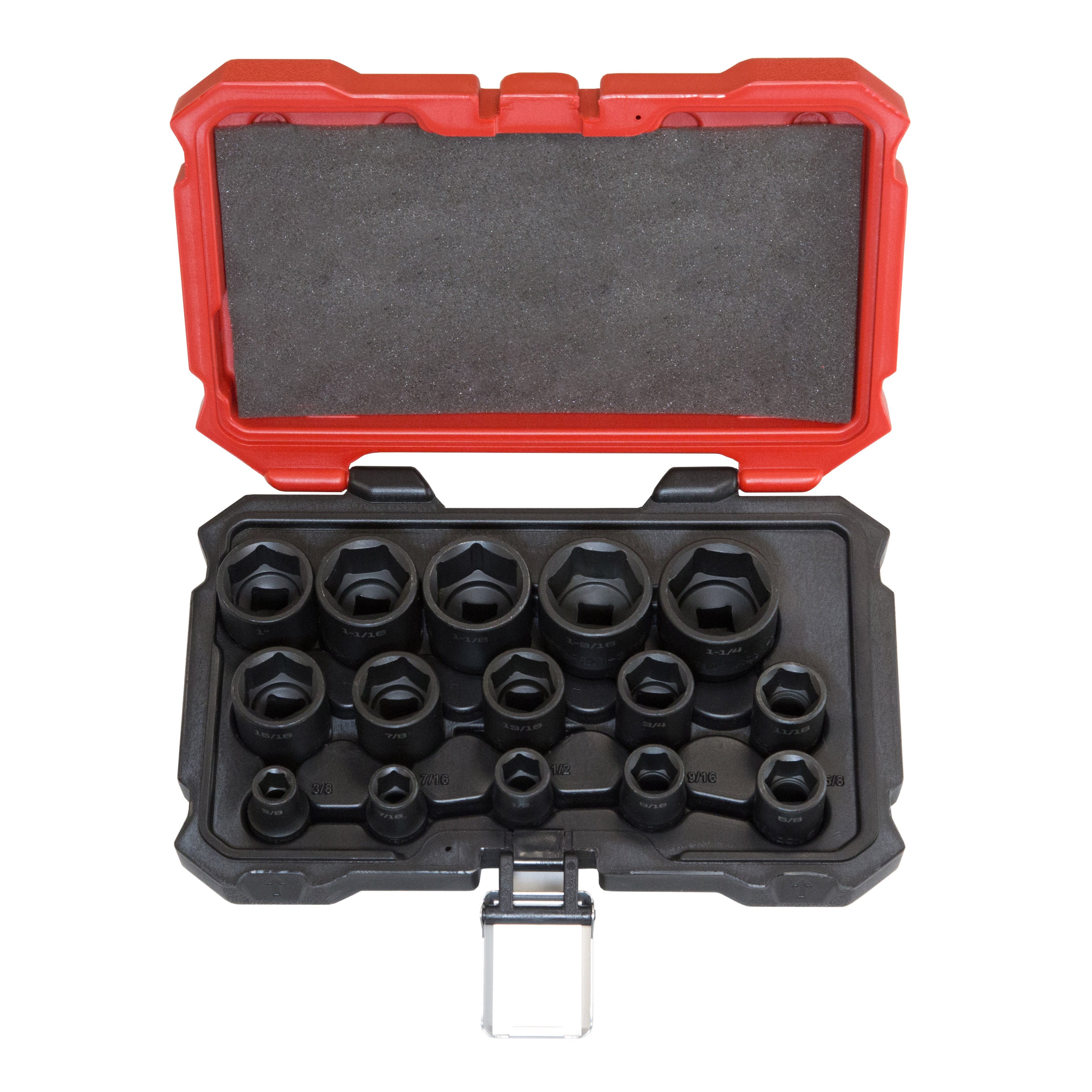 15 Piece Proferred 6 Point Impact Standard Inch Socket Set (1/2" Drive)