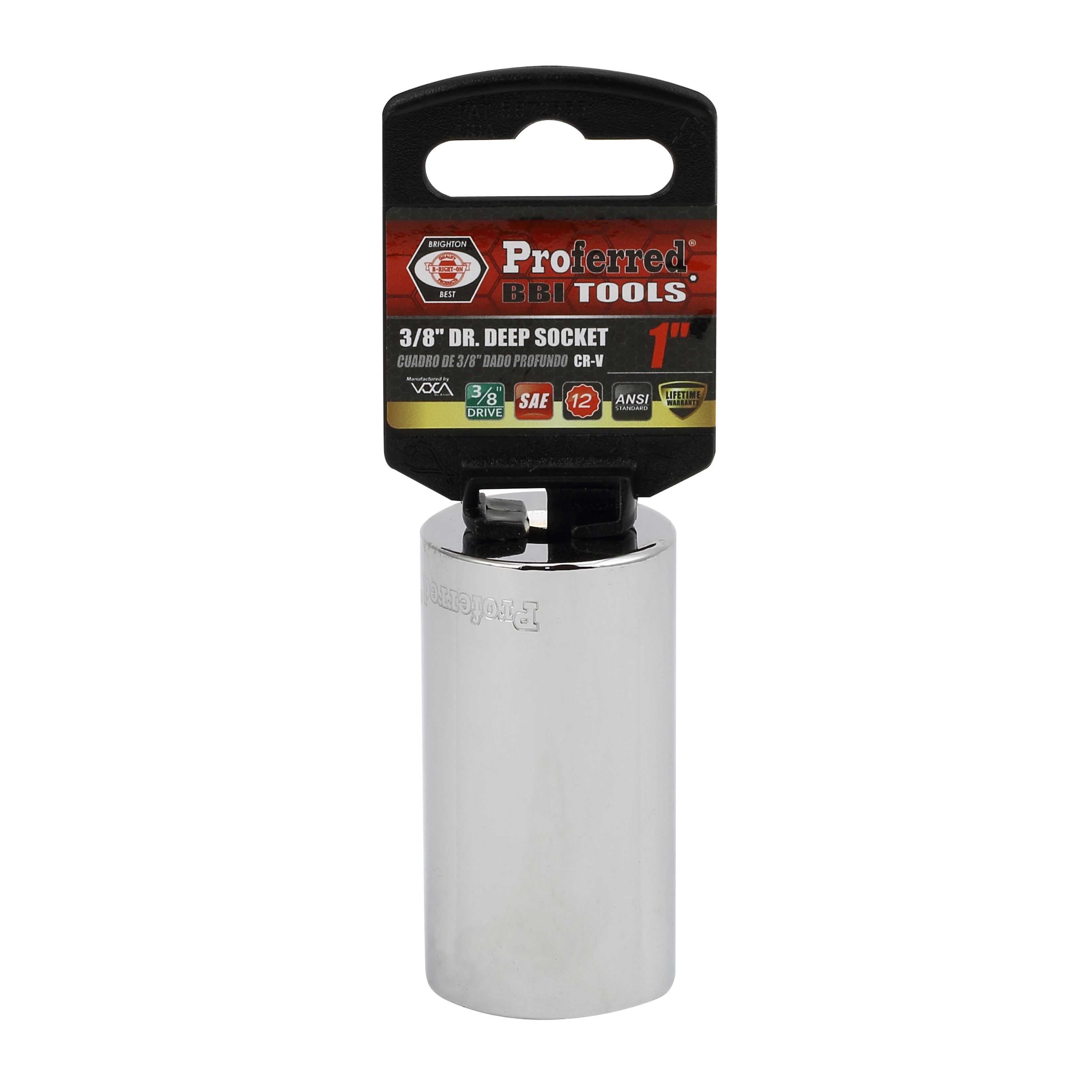 1" - 3/8" Drive 12 Point Inch Deep Socket