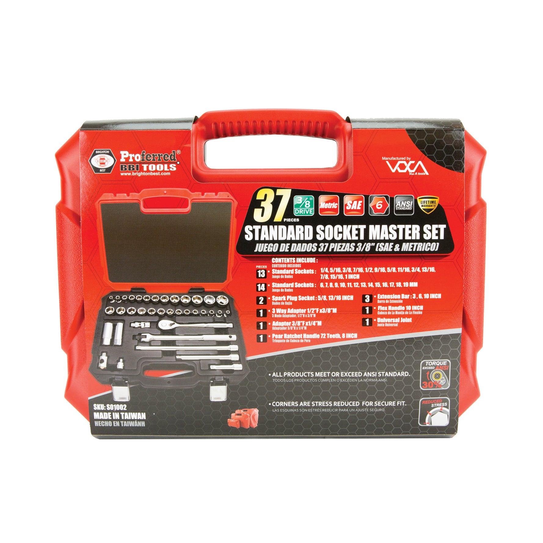 37 Piece Inch & Metric Proferred Socket Master Set (3/8" Drive)