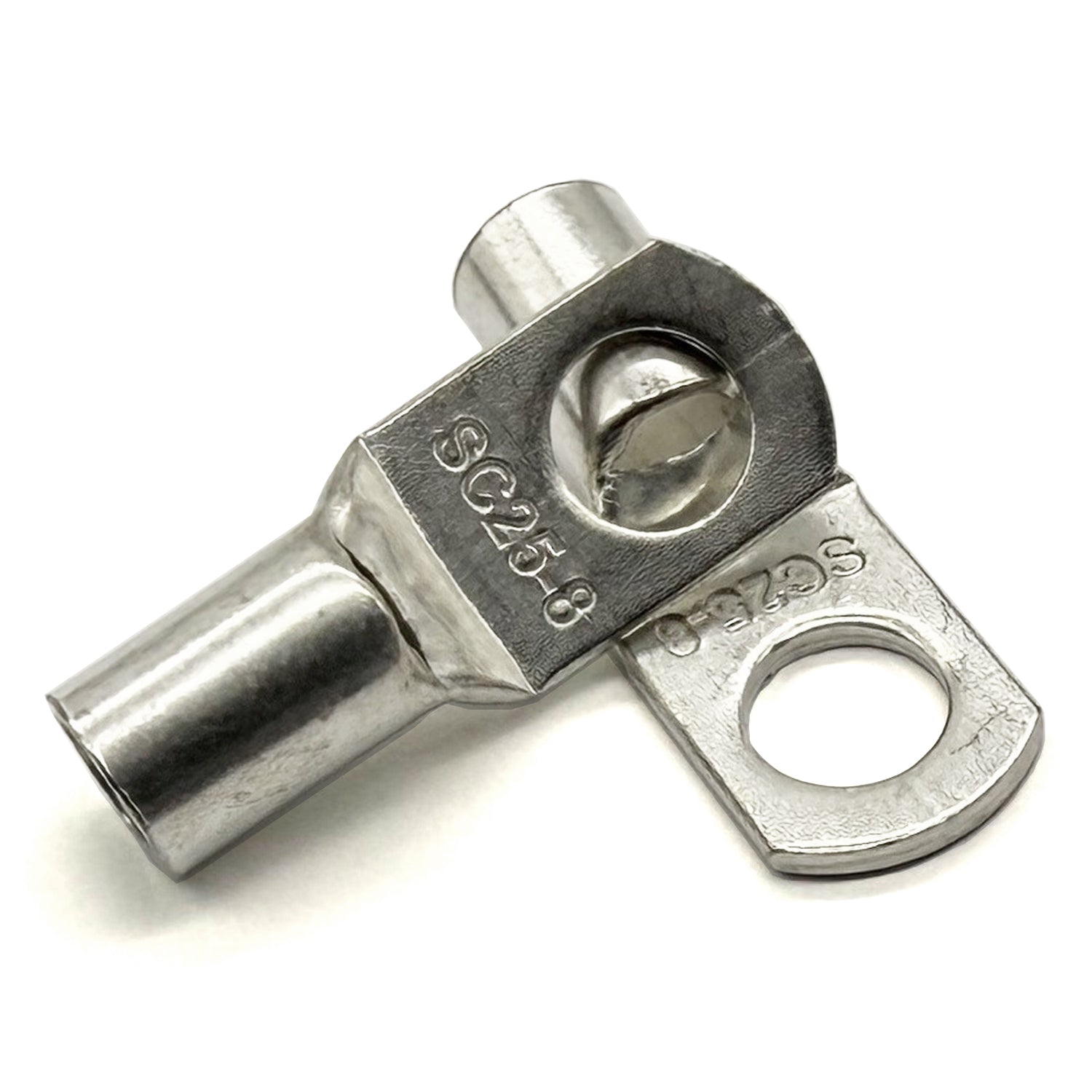 Copper Tin Lug Terminal 4AWG, M8 (5/16") Hole, SC25-8