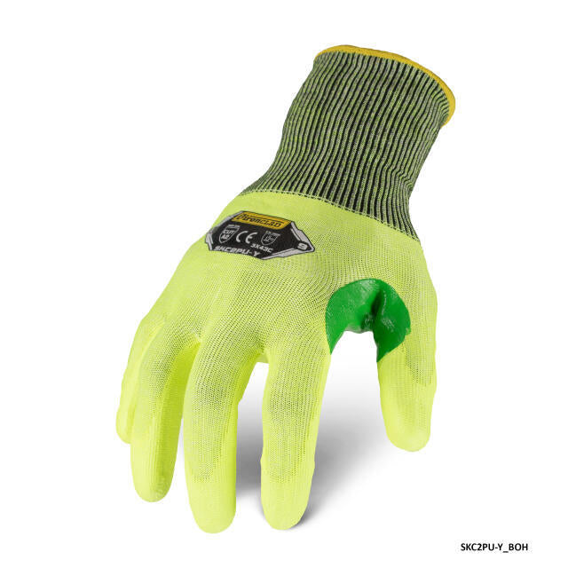 Ironclad Knit A2 Cut Rating S PU Touch Screen Yellow Gloves