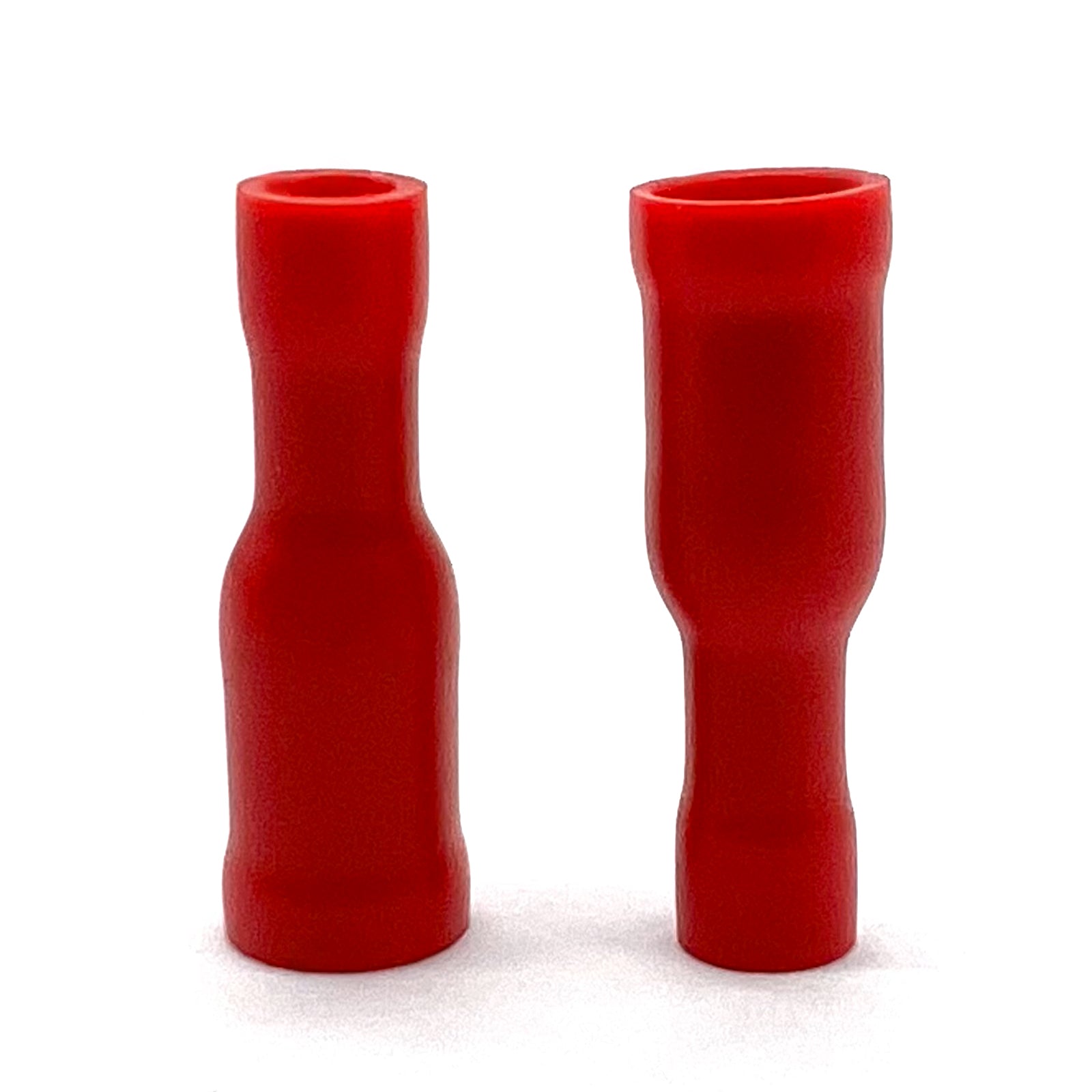 Red PVC/Vinyl Female Fully Insulated Bullet Crimp Connector, AWG 22-18
