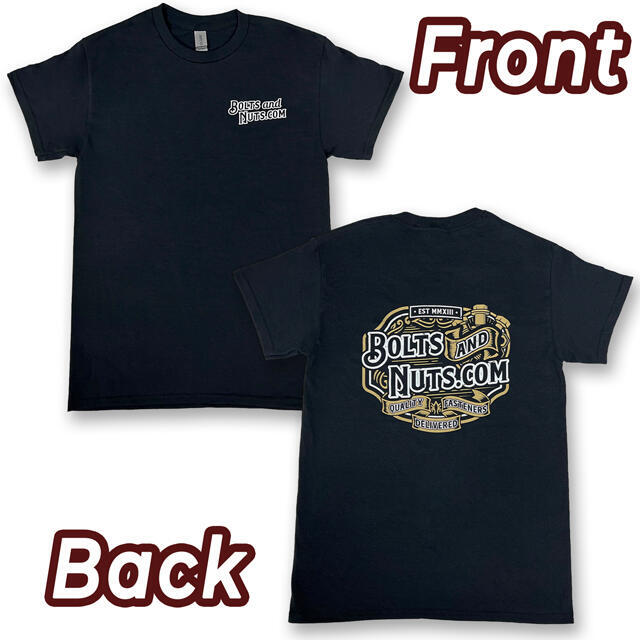 Black Vintage BoltsandNuts.com Logo T-Shirt