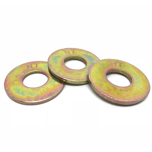 1/4" USS Grade 8 Flat Washers Zinc Yellow