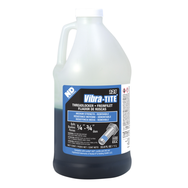 Vibra-Tite 121, Medium Strength Threadlocker, 1 Liter Jug