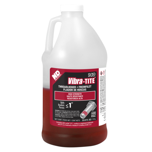 Vibra-Tite 140, High Strength Stainless/Aluminum Threadlocker, 1 Liter Jug