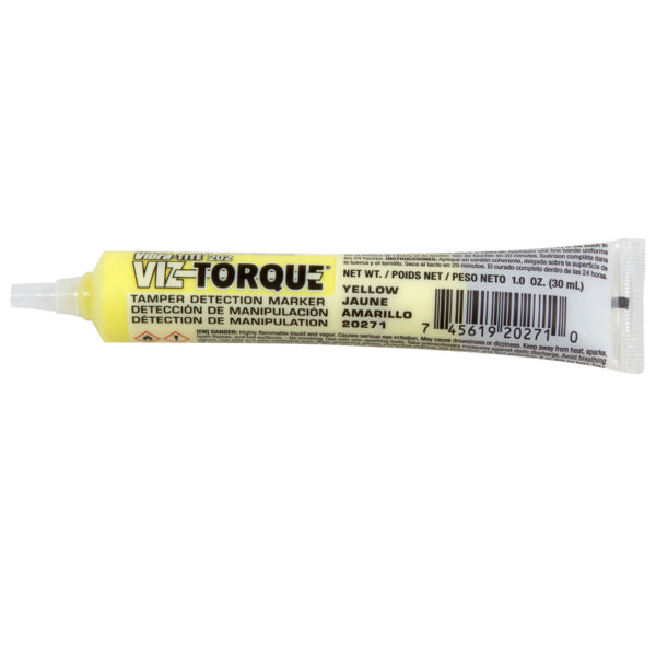 Viz-Torque® Tamper Detection Marker, Yellow, 1oz Plastic Tube