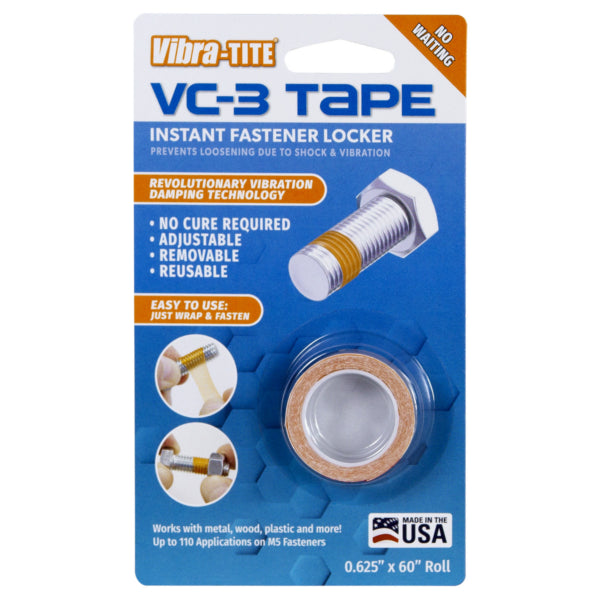 Vibra-Tite VC-3 Tape, Instant Reusable Threadlocker, 5ft Roll
