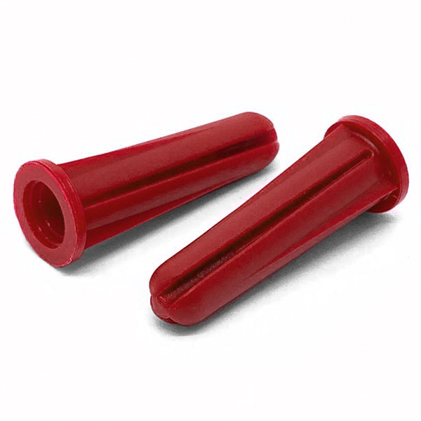 #14 #16 x 1-3/8" Conical Plastic Drywall Anchor Red