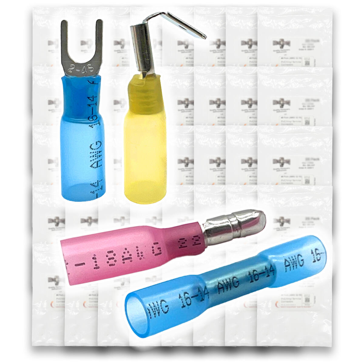 Marine Grade Heat Shrink Terminal Connectors Assortment - 960 Pieces