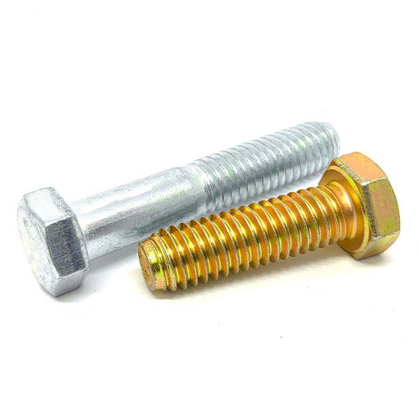 M14-2.0 Class 10.9 Hex Cap Screws - Zinc Yellow Finish (Choose Length & Qty)