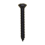 #8x1-1/4" Phillips Oval Head Tapping Screw Oxide, Type A/AB, Black Oxide