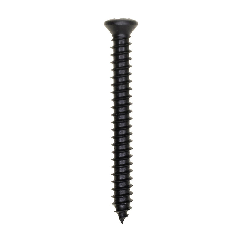 #8x1-1/2" Phillips Oval Head Tapping Screw with Oxide, Type A/AB, Black Oxide