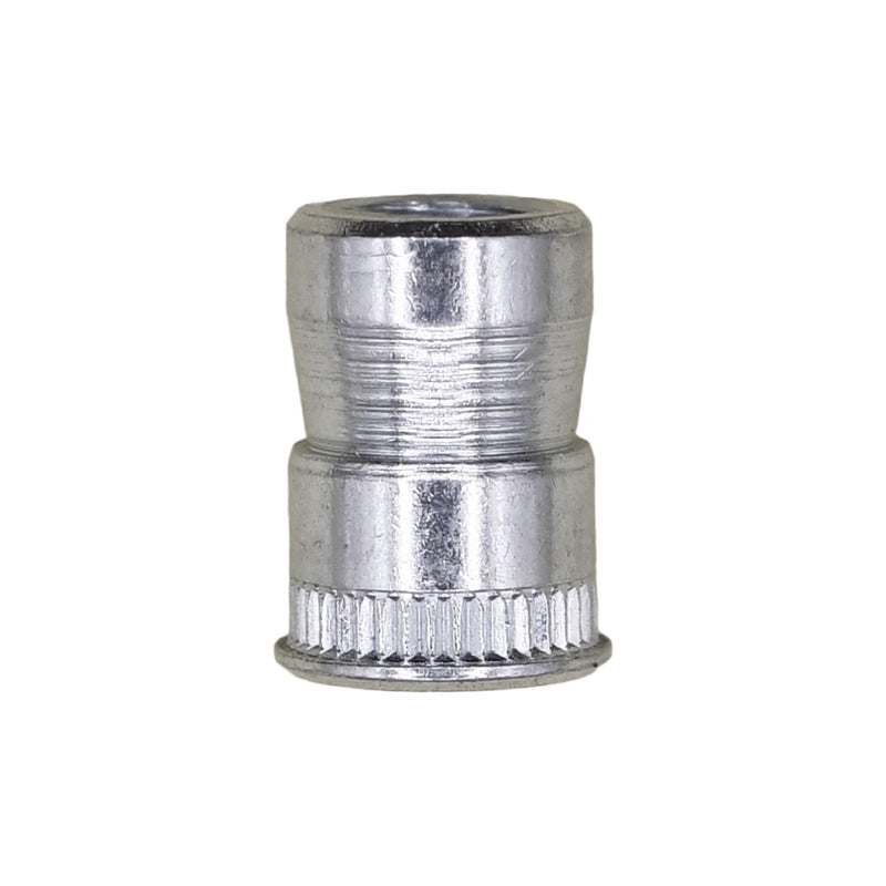 #8-32 Nutsert USS, 0.030" Grip, Tin, 0.249" Barrel Diam, 0.185" Barrel Height Post Set, Mild Steel, Tin Plated