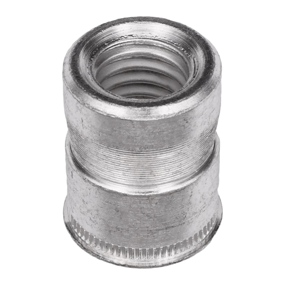 3/8"-16 Nutsert Mild Steel USS, 0.030" Grip, Tin, 0.561" Barrel Diam, 0.370" Barrel Height Post Set, Mild Steel, Tin Plated