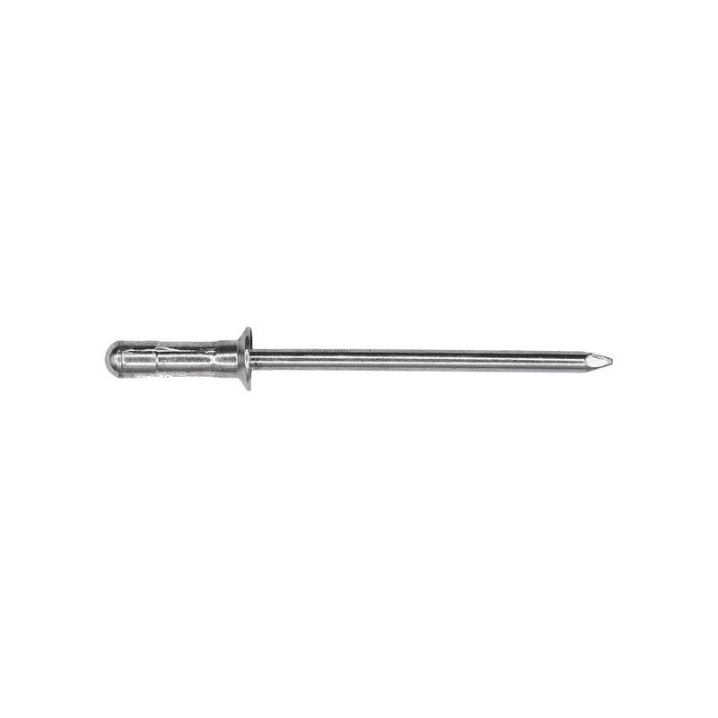 1/8"x15/32" Countersunk Head Blind Rivet, 1/4" Grip, Aluminum Body, Steel Mandrel, Zinc, 0.030" Flange Thick, Aluminum Rivet - Steel Mandrel