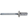 3/16"x23/32" Dome Head Blind Rivet, 7/16" Grip, Aluminum Body, Steel Mandrel, Zinc, 0.070" Flange Thick, Aluminum Rivet - Steel Mandrel