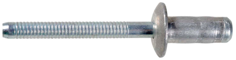 3/16"x23/32" Dome Head Blind Rivet, 7/16" Grip, Aluminum Body, Steel Mandrel, Zinc, 0.070" Flange Thick, Aluminum Rivet - Steel Mandrel