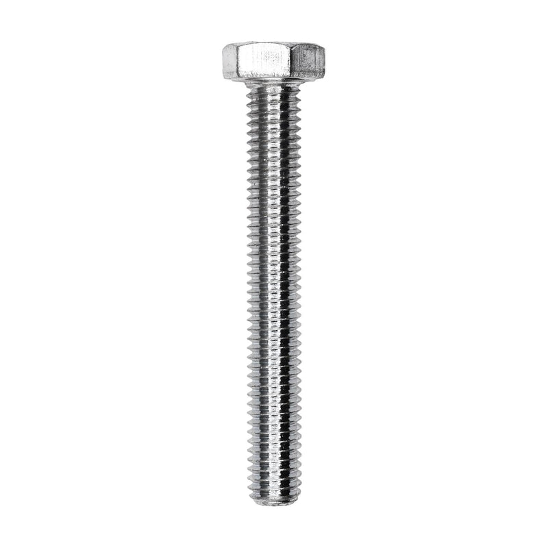 M6-1.0x45mm Hex Head DIN 931 Cap Screw Class 8.8, Zinc