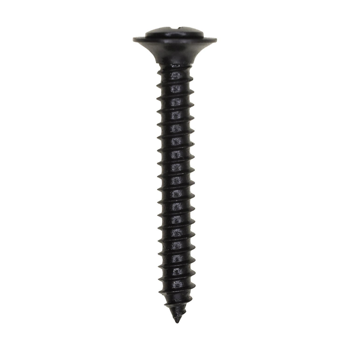 #8x1-1/4" Phillips Oval Head SEMS with Tapping Screw, Type A/AB, Black Oxide