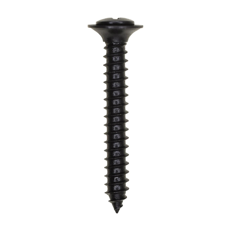 #8x1-1/4" Phillips Oval Head SEMS with Tapping Screw, Type A/AB, Black Oxide