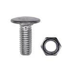 3/8"-16x1" Pan Head Bumper Bolt Stainless Steel with Hex Nut, Zinc