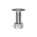 3/8"-16x1" Pan Head Bumper Bolt Stainless Steel with Lock Nut, Zinc