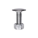 3/8"-16x1" Pan Head Bumper Bolt Stainless Steel with Lock Nut, Zinc