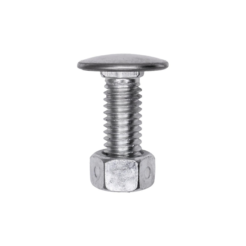 3/8"-16x1" Pan Head Bumper Bolt Stainless Steel with Lock Nut, Zinc