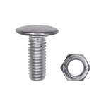 3/8"-16x1" Pan Head Bumper Bolt Stainless Steel with Lock Nut, Zinc