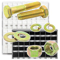 Inch Grade 8 Coarse Hex Cap Screws, Hex Nuts, Flat & Lock Washers Zinc Yellow USA Made Hardware - 2012 PCS