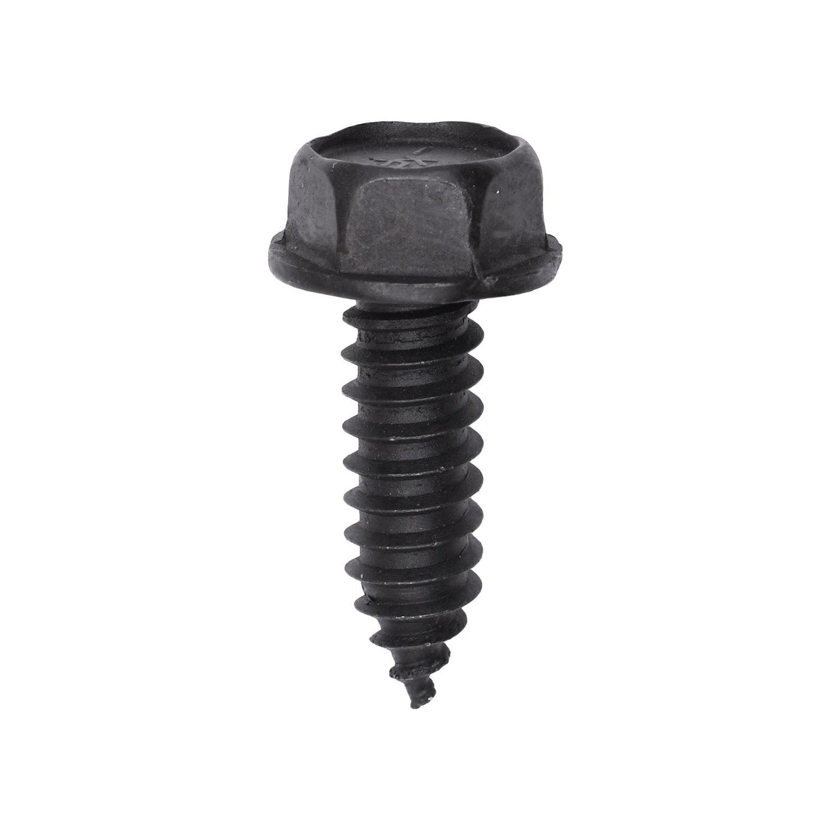 5/16"-12x1" Hex Head Washer Indented Type Tapping Screw, Type A/AB, 21/32" Washer, Black Oxide