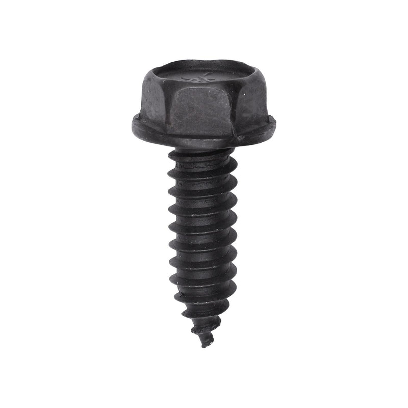 5/16"-12x1" Hex Head Washer Indented Type Tapping Screw, Type A/AB, 21/32" Washer, Black Oxide