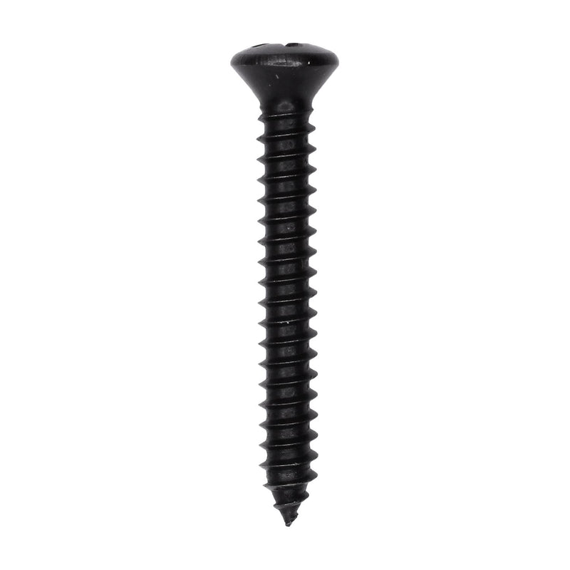 #10x1-1/2" Phillips Oval Head Head.Tapping Screw, Type A/AB, Black Oxide