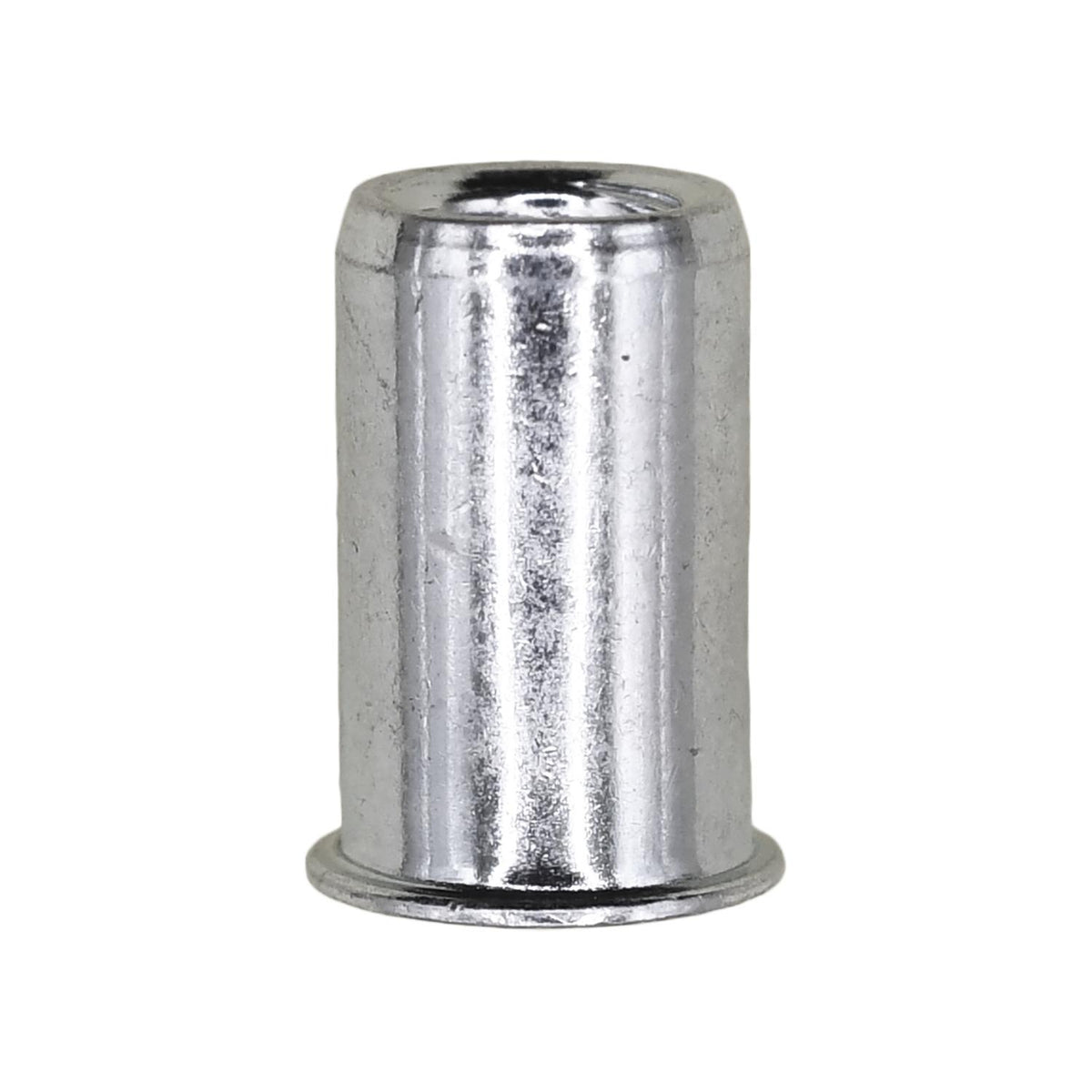 #10-24 Thin Sheet Nutsert, 0.20"- 0.130" Grip, Zinc, 0.280" Barrel Diam, 9/32" Drill Size, Steel