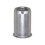 1/4"-20 Thin Sheet Nutsert, 0.030"- 0.165" Grip, Zinc, 0.347" Barrel Diam, 3/8" Drill Size, Steel