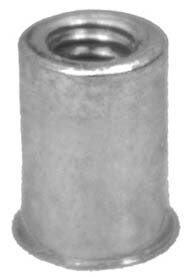 #8-32 Thin Sheet Nutsert, 0.20"- 0.80" Grip, Zinc, 0.249" Barrel Diam, 1/4" Drill Size, Steel