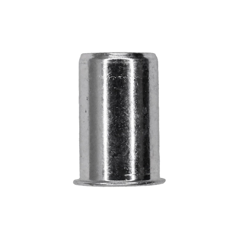 1/4"-20 Thin Sheet Nutsert, 0.030"- 0.165" Grip, Zinc, 0.347" Barrel Diam, 3/8" Drill Size, Steel
