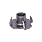 1/4"-20 Tee Nuts 4 Prong Round Base, Plain