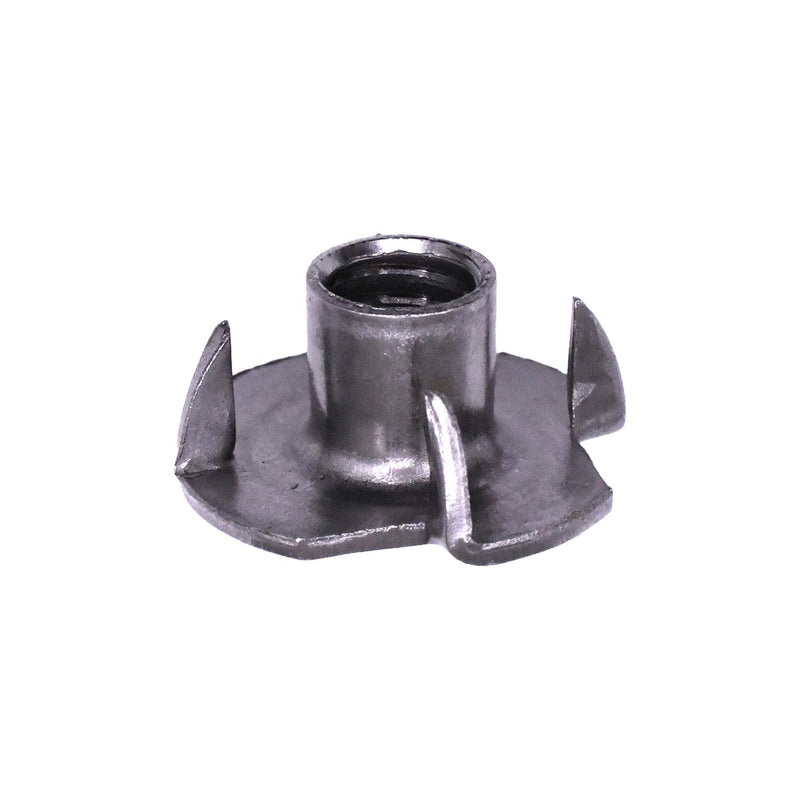 1/4"-20 Tee Nuts 4 Prong Round Base, Plain
