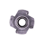 1/4"-20 Tee Nuts 4 Prong Round Base, Plain