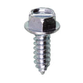 #14x3/4" Slotted Hex Head Flange Washer License Plate Screw, Type A/AB, 1/2" Washer, Zinc