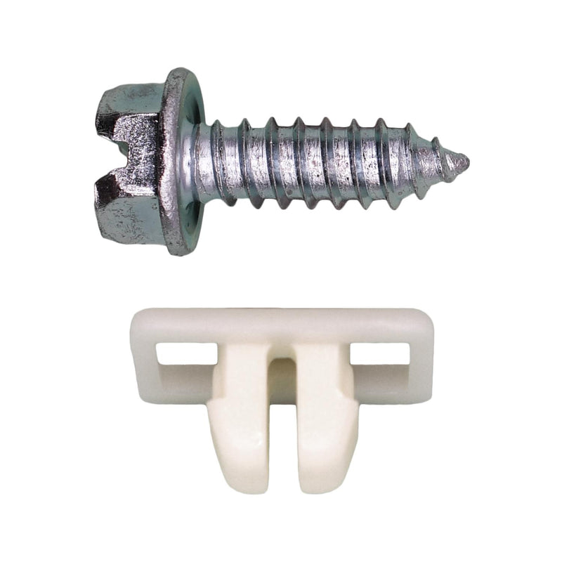 #14x3/4" Slotted Hex Head Flange Wash License Plate Screw with Nut, Type A/AB, 1/2" Washer, Zinc