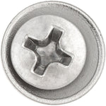 #8x5/8" Phillips Oval Head SEMS Flush Washer Tek, Type 2 Self-Drilling Tek, Chrome