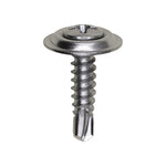 #8x3/4" Phillips Oval Head SEMS Countersunk Washer Tek, Type 2 Self-Drilling Tek, Chrome