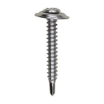 #8x1-1/4" Phillips Oval Head SEMS Phl Countersunk Washer Tek, Type 2 Self-Drilling Tek, Chrome