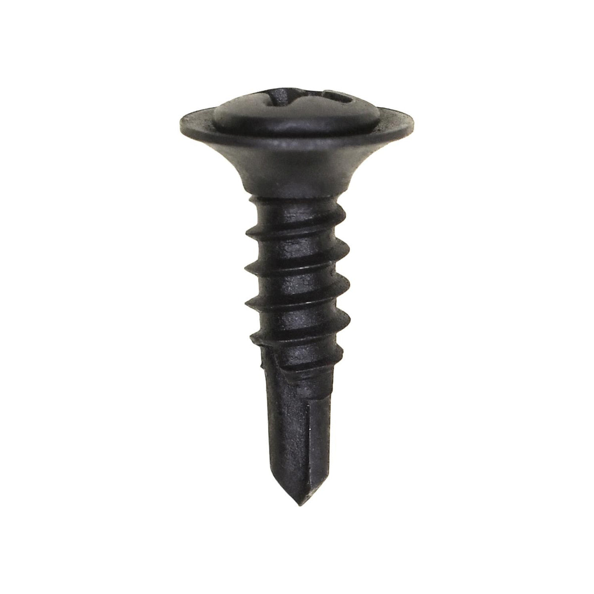 #8x5/8" Phillips Oval Head SEMS Flush Washer Tek, Type 2 Self-Drilling Tek, Black Phosphate