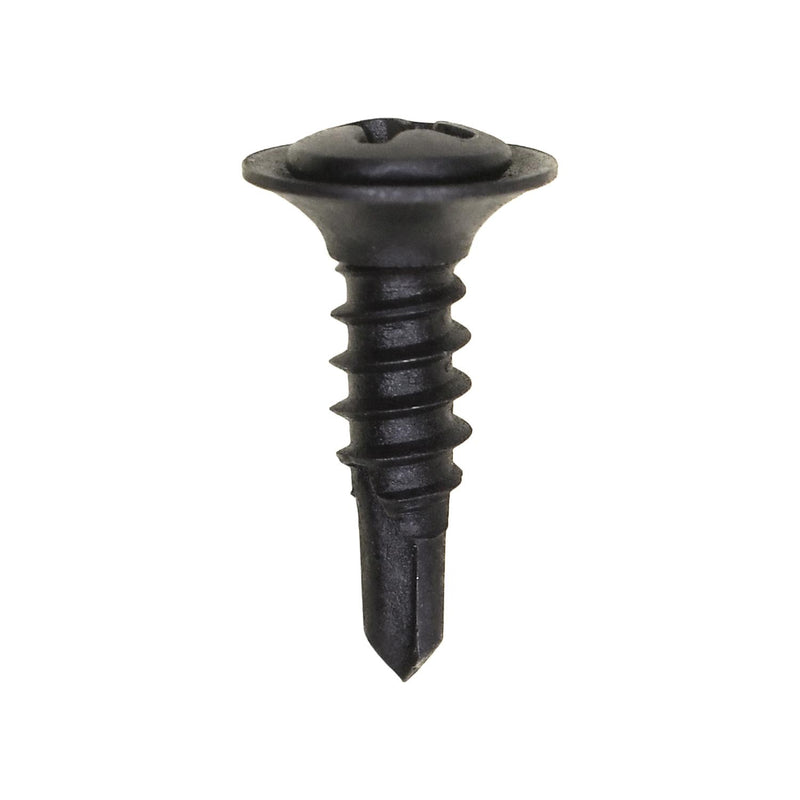 #8x5/8" Phillips Oval Head SEMS Flush Washer Tek, Type 2 Self-Drilling Tek, Black Phosphate